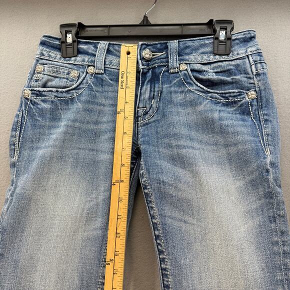 Miss Me Shorts Women's 27 Blue Bermuda Sequin Studded Embellished Pockets - Picture 10 of 12